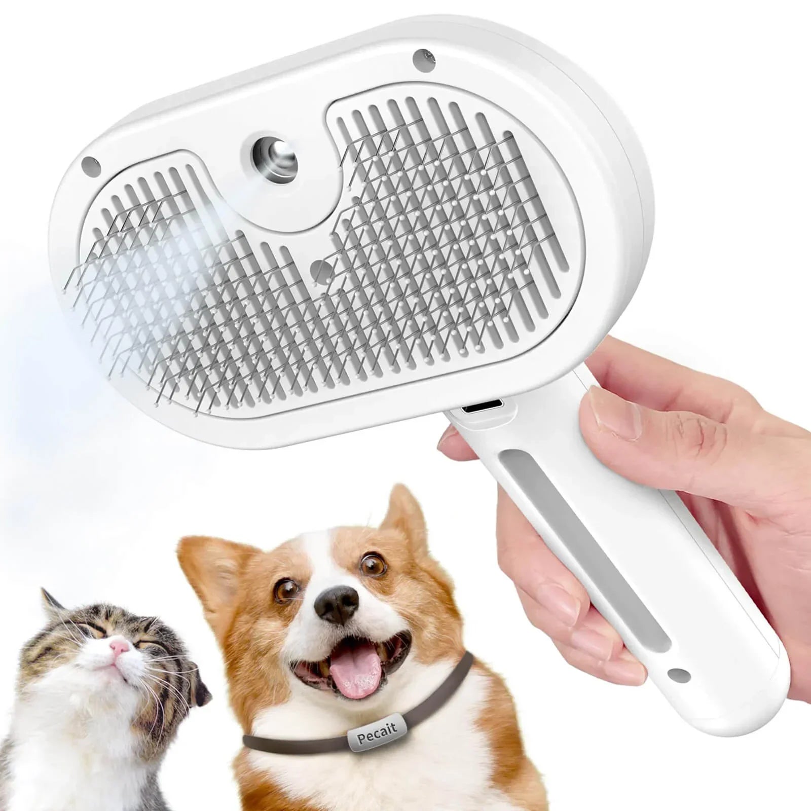 Brosse à vapeur pour chiens et chats